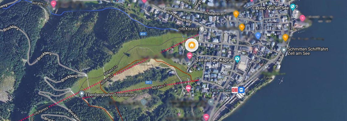 mapa Sporthotel Alpin, Zell am See